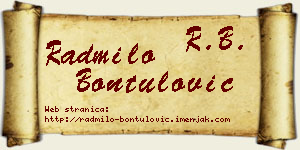 Radmilo Bontulović vizit kartica